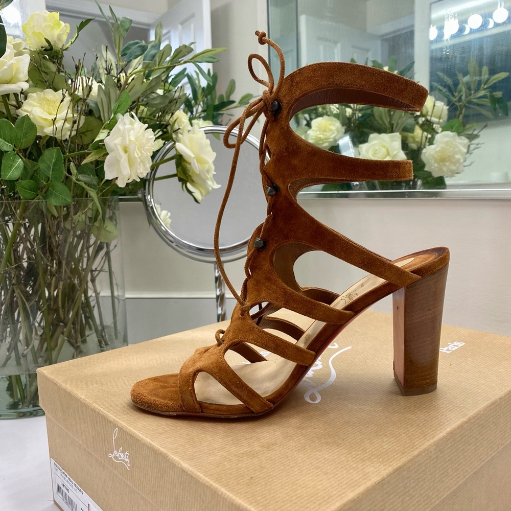 Christian Louboutin Amazoudur 85 Suede Heels